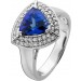 Tansanit Ring Weißgold 585 14K blauer Edelstein 3ct Brillanten 0.85ct