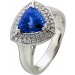 Tansanit Ring Weißgold 585 14K blauer Edelstein 3ct Brillanten 0.85ct