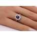 Saphir Ring Gold 585 blauer Edelstein 1,8ct Diamanten 1.20ct Antikschmuck