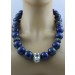 Lapislazuli Kette Silber 925 azurblaue Edelsteine 1800ct. Antikschmuck