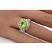 Peridot Ring Weißgold 375 9K grüne Edelsteine 10ct Brillanten 0.20ct 