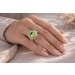 Peridot Ring Weißgold 375 9K grüne Edelsteine 10ct Brillanten 0.20ct 