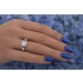 Saphir Ring Weißgold 585 14K blaue Edelsteine 0.28ct Diamanten 0.04ct
