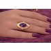 Amethyst Ring Gold 333 8K lila Edelstein 5ct Antikschmuck