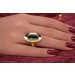 Turmalin Ring Gold 333 8K grüner Edelstein 3.3ct Antikschmuck