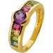 Edelsteinring Gold 333 8K Amethyst Citrin Peridot Aquamarin