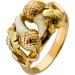 Grandelring Gold 585 Rotwild Eckzähne Rosegold Antikschmuck 1970