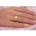 Perlenring Gold 585 14K Akoyaperle Diamanten 0.04ct Antikschmuck