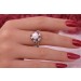 Perlenring Weissgold 585 14K Akoyaperle rote Rubine 0.72ct Antikschmuck