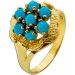 Türkisring Gold 333 8K türkisfarbene Edelsteine Antikschmuck 1920