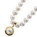 Perlenkette 46cm Gold 585 14K Süßwasser Perlen Mabeperle Brillant 