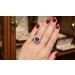 Saphir Ring Weißgold 750 18K blauer Edelstein 4.7ct Brillanten 1.2ct Lupenrein