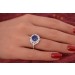 Saphir Ring Weißgold 750 18K blauer Edelstein 3ct Diamanten 0.72ct