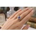 Saphir Ring Rosegold 585 14K blauer Edelstein 2ct Diamanten 1.4ct