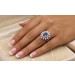 Saphir Ring Weißgold 750 18K blauer Edelstein 1.7ct Diamanten 1.2ct 