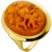 Bernstein Ring Gold 333 8K braun honiggelber Edelstein 7.4ct