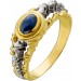 Saphirring Gold 585 14K blauer Edelstein 0.75ct Antikschmuck