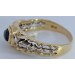 Saphirring Gold 585 14K blauer Edelstein 0.75ct Antikschmuck