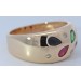 Edelsteinring Gold 585 14K Rubin blaue Saphire Smaragd Brillanten