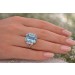 Aquamarinring Weißgold 750 18K blauer Edelstein Brillanten 0.35ct 