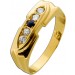 Saphirring Gold 585 14K blauer Edelstein Brillanten 0.10ct