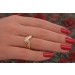Goldring Gold 585 14 Karat Zirkonia Steine 0.25ct.