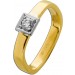 Brillantring Gold 585 14K Solitär Diamant 0.10ct Antikschmuck
