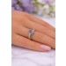 Saphirring Gold 585 14K blauer Tansanit Edelstein Diamanten 0.06ct