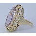 Amethystring Gelbgold 375 9K hell lila Edelstein 3.80ct Antikschmuck