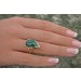 Malachitring Gelbgold 375 9K grüner Malachit Edelstein 16.1ct