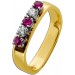 Rubinring Gold 585 14K rote Rubine 0.30ct.Brillanten 0.12ct