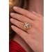 Rubinring Gold 750 18K Brillanten 0.45ct rote Rubine Antikschmuck