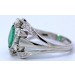 Smaragdring Weißgold 750 18K grüner Edelstein Diamanten Antikschmuck