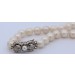 Perlenkette 98cm Weißgold 585 14K Akoyaperlen Antikschmuck 