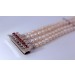 Perlenarmband Weißgold 585 Akoyaperlen rote Rubine Antikschmuck