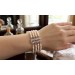 Perlenarmband Weißgold 585 Akoyaperlen rote Rubine Antikschmuck