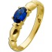 Saphirring Gold 585 14K blauer Edelstein 0.52ct Antikschmuck