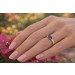 Saphirring Gold 585 14K blauer Edelstein 0.52ct Antikschmuck