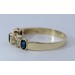 Saphirring Gold 585 14K blaue Edelsteine 0.45ct Brillanten 0.08ct
