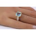 Blautopas Ring Gold 585 14K blauer Edelstein Diamanten 0.15ct