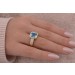 Blautopas Ring Gold 585 14K blauer Edelstein Diamanten 0.15ct