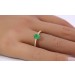 Smaragdring Gold 585 14K grüner Edelstein Brillanten 0.16ct 