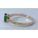 Smaragdring Gold 585 14K grüner Edelstein Brillanten 0.16ct 
