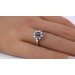 Saphirring Weißgold 585 14K blauer Edelstein Diamanten Antikschmuck