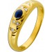 Saphirring Gold 750 18K blauer Edelstein 0.25ct Brillanten 0.04ct