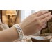 Perlen Armband Weißgold 585 Akoyaperlen rote Rubine Antikschmuck