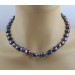 Perlenkette 45cm Biwa Perlen 10-9mm schwarz-anthrazit-pink-violett
