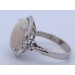 Opal Ring Weißgold 750 18K orange weißer Edelstein Diamanten Antikschmuck 