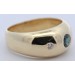 Saphirring Gold 585 14K blauer Edelstein Brillanten 0.10ct