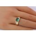 Turmalin Ring Gold 585 14K grüner Edelstein Brillanten 0.12ct